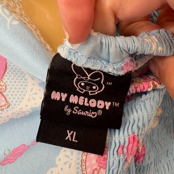 My Melody XL Sanrio floral Lace Peasant cutsey core Woven Top hot topic - Picture 6 of 8